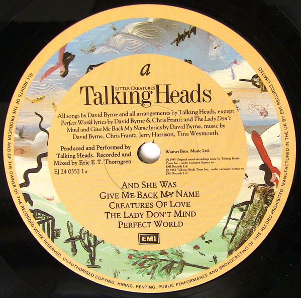Talking Heads - Little Creatures | EMI (TAH 2) - 5 Talking Heads - Little Creatures | EMI (TAH 2) - 5
