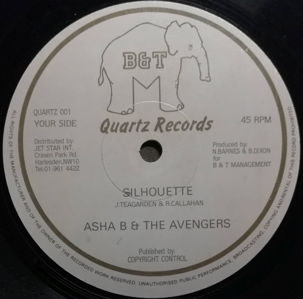Asha B & The Avengers - Silhouette / Out Of Africa | Quartz Records (QUARTZ 001) - main