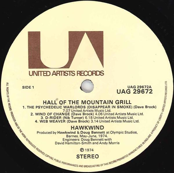 Hawkwind - Hall Of The Mountain Grill | United Artists Records (UAG 29672) - 3 Hawkwind - Hall Of The Mountain Grill | United Artists Records (UAG 29672) - 3
