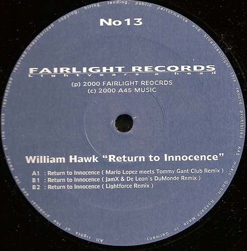 William Hawk - Return To Innocence | Fairlight Records (No13) - 2