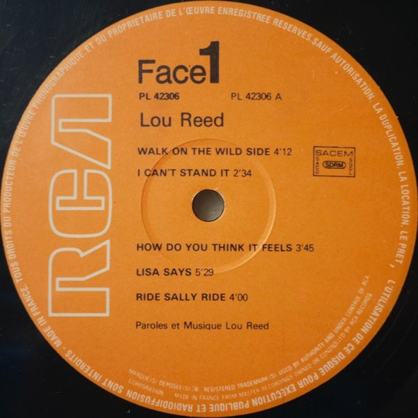 Lou Reed - Lou Reed | RCA (PL 42306) - 3