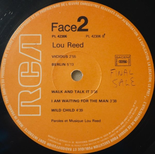 Lou Reed - Lou Reed | RCA (PL 42306) - 4