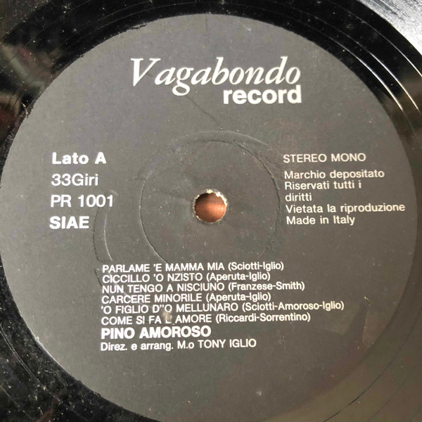 Pino Amoroso - Pino Amoroso E Le Sue Nuove Canzoni | Vagabondo Hi-Fi Record (PR 1001) - 3