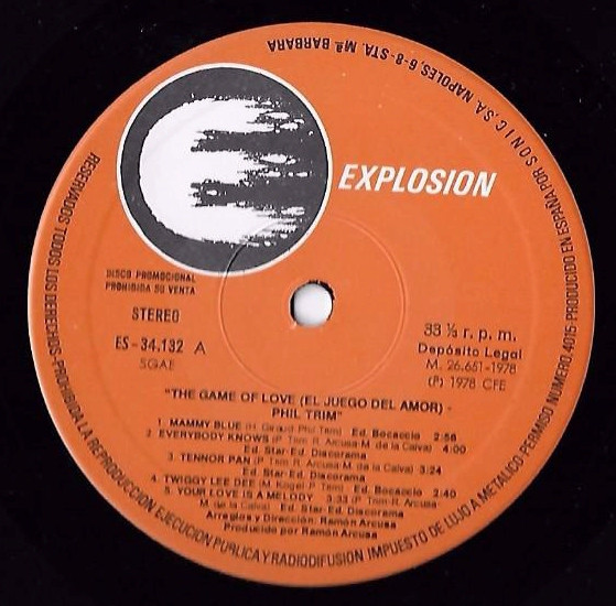 Phil Trim - The Game Of Love | Explosión (ES-34.132) - 3
