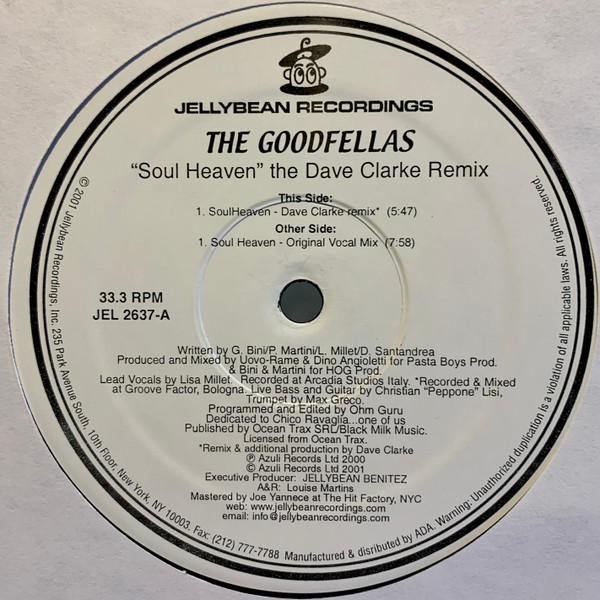 The Goodfellas - Soul Heaven (The Dave Clarke Remix) | Jellybean Recordings (JEL-2637) - 2