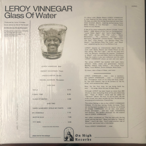 Leroy Vinnegar - Glass Of Water | On High Records (OHR007) - 2