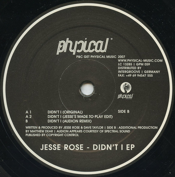 Jesse Rose - Didn't I EP | Get Physical Music (GPM 059)