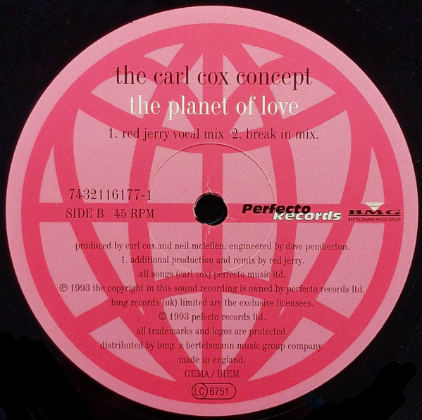 The Carl Cox Concept - The Planet Of Love | Perfecto (7432116177-1) - 4