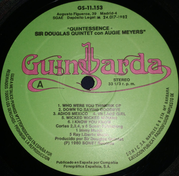 Sir Douglas Quintet - Quintessence | Guimbarda (GS-11.153) - 3