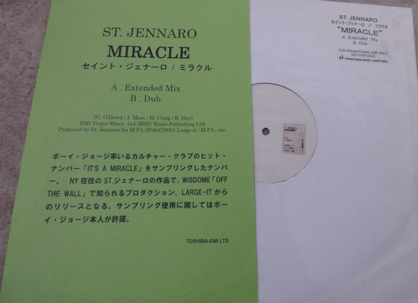 St. Jennaro - Miracle | Intercord Japan (LGT 8006)