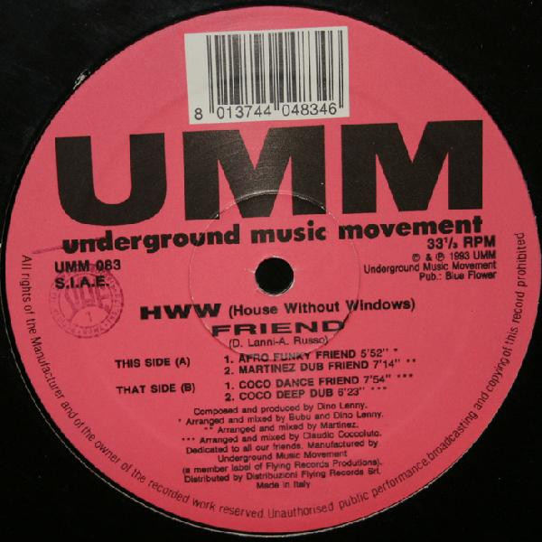 HWW , House Without Windows - Friend | UMM (UMM 083)