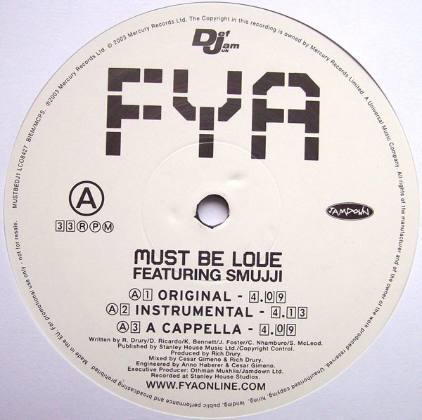 FYA - Must Be Love | Def Jam UK (MUSTBEDJ1) - main FYA - Must Be Love | Def Jam UK (MUSTBEDJ1) - main