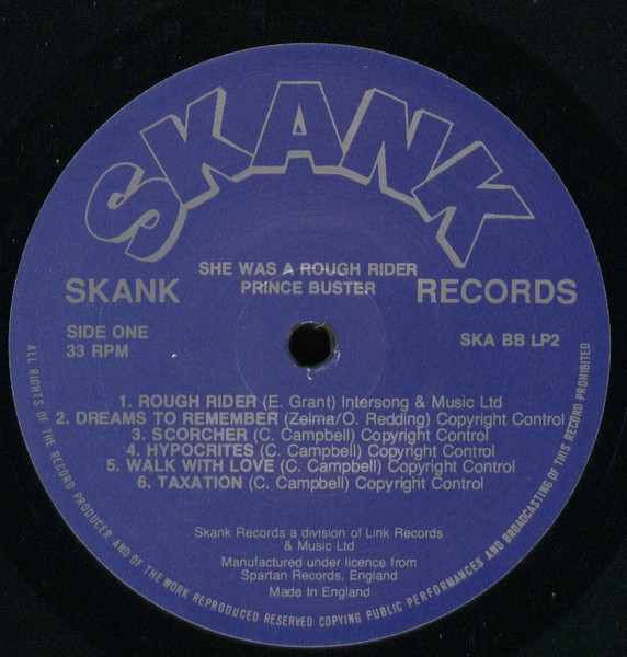 Prince Buster - She Was A Rough Rider | Skank Records (SKA BB LP 2)