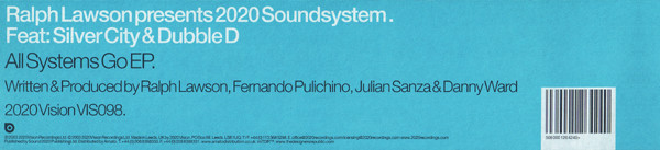 Ralph Lawson Presents 2020 Soundsystem Feat: Silver City & Dubble D - All Systems Go EP | 20:20 Vision (VIS098) - 3