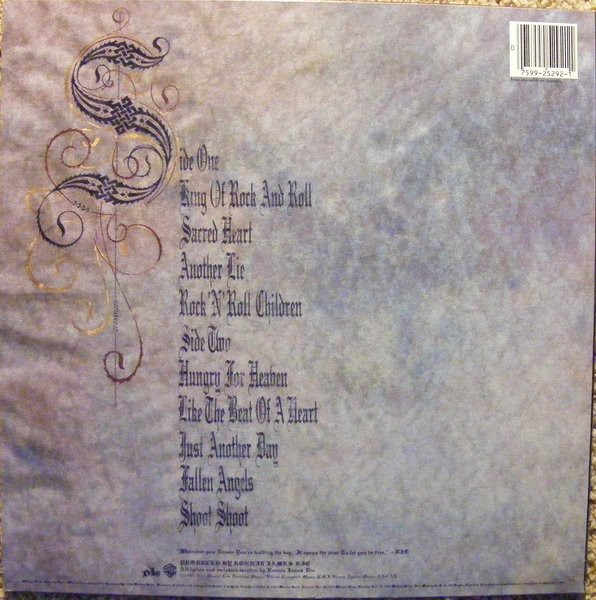 Dio - Sacred Heart | Warner Bros. Records (9 25292-1) - 2