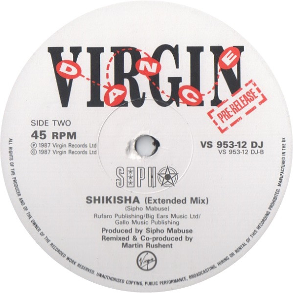Sipho - Shikisha | Virgin Dance (VS 953-12 DJ)