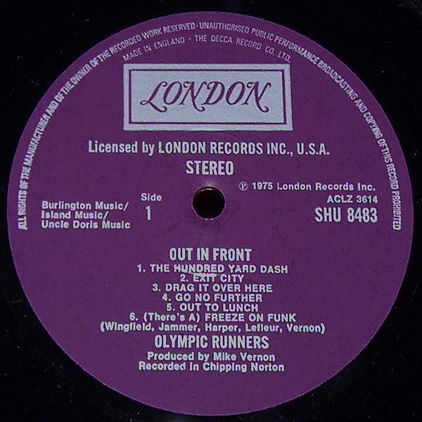 Olympic Runners - Out In Front | London Records (SHU 8483) Olympic Runners - Out In Front | London Records (SHU 8483)