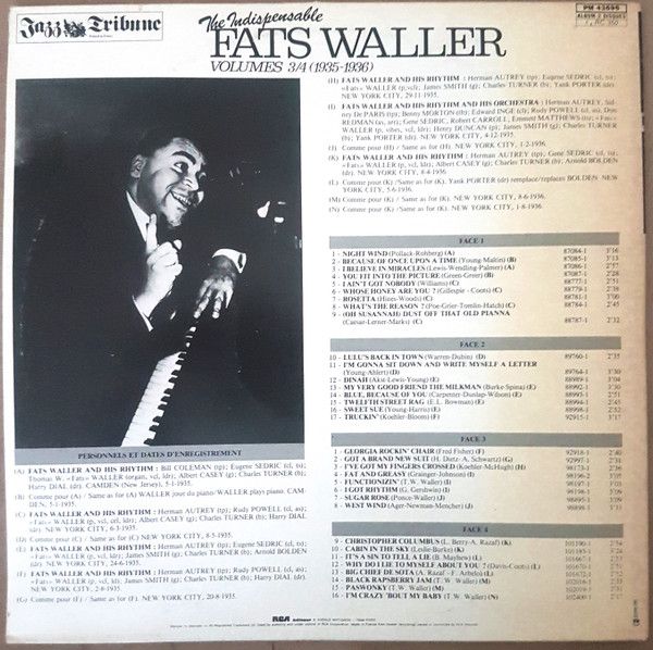 Fats Waller - The Indispensable Fats Waller - Volumes 3/4 (1935-1936) | RCA (PM 43696) - 2 Fats Waller - The Indispensable Fats Waller - Volumes 3/4 (1935-1936) | RCA (PM 43696) - 2