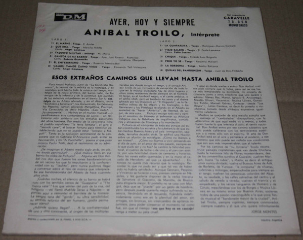 Aníbal Troilo - Ayer, Hoy Y Siempre | Serie D.M. Difusión Musical (70.050) - 2
