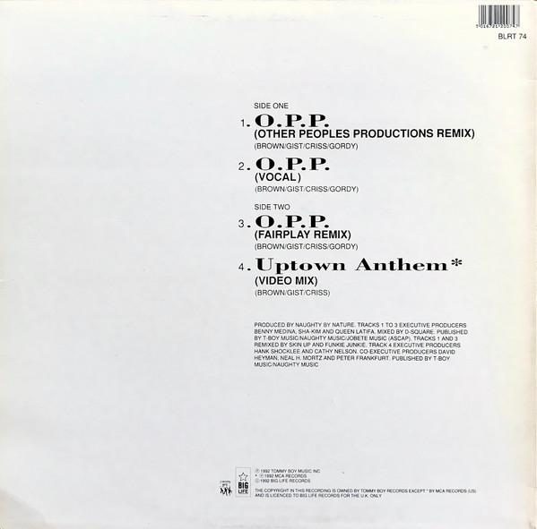 Naughty By Nature - O.P.P. Remixes | Big Life (BLRT 74) - 2