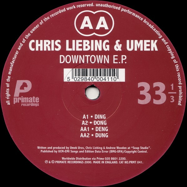 Chris Liebing & Umek - Downtown EP | Primate Recordings (PRMT041) - 4 Chris Liebing & Umek - Downtown EP | Primate Recordings (PRMT041) - 4