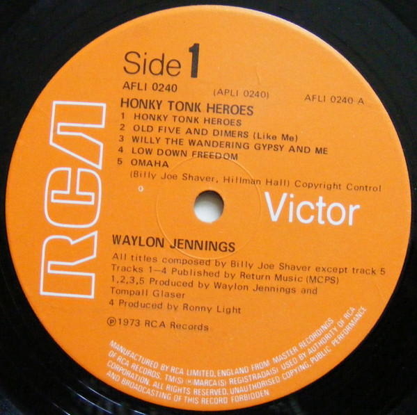Waylon Jennings - Honky Tonk Heroes | RCA (AFL1-0240) - 4