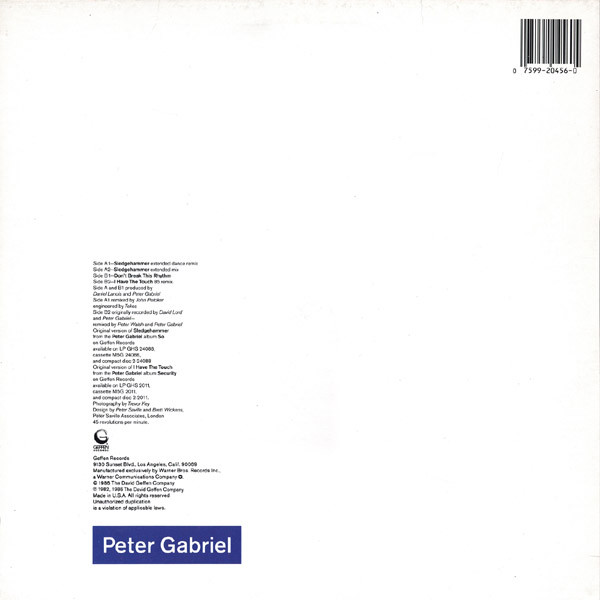 Peter Gabriel - Sledgehammer | Geffen Records (0-20456) - 2