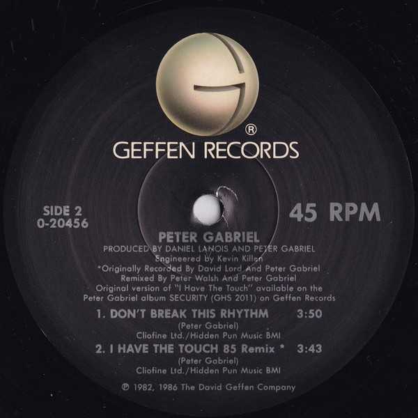 Peter Gabriel - Sledgehammer | Geffen Records (0-20456) - 4