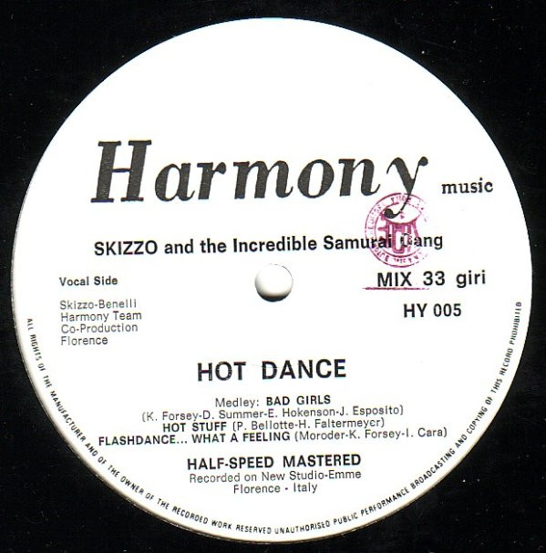 Skizzo And The Incredible Samurai Gang - Hot Dance | Harmony Music (HY 005) - 3