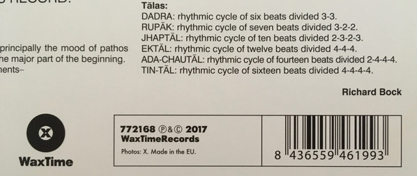 Ravi Shankar , Alla Rakha - Rāgas And Tālas | WaxTime (772168) - 3