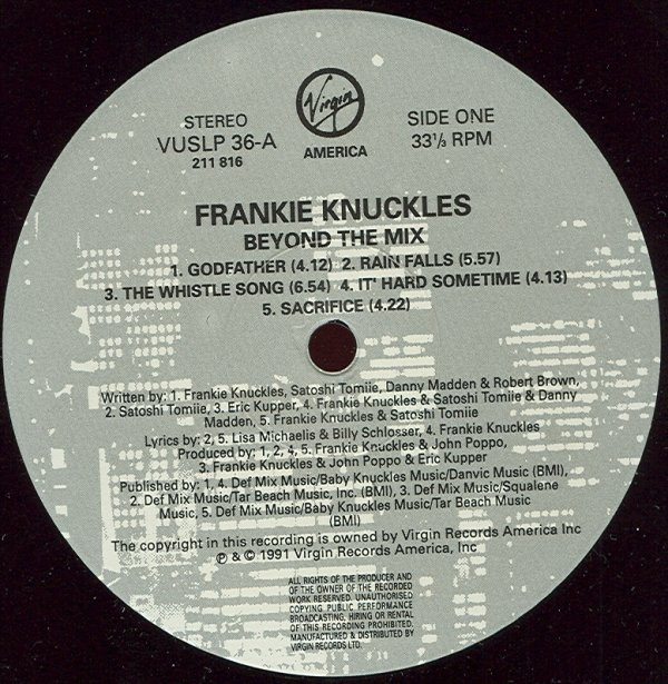 Frankie Knuckles - Beyond The Mix | Virgin America (VUSLP 36) - 2