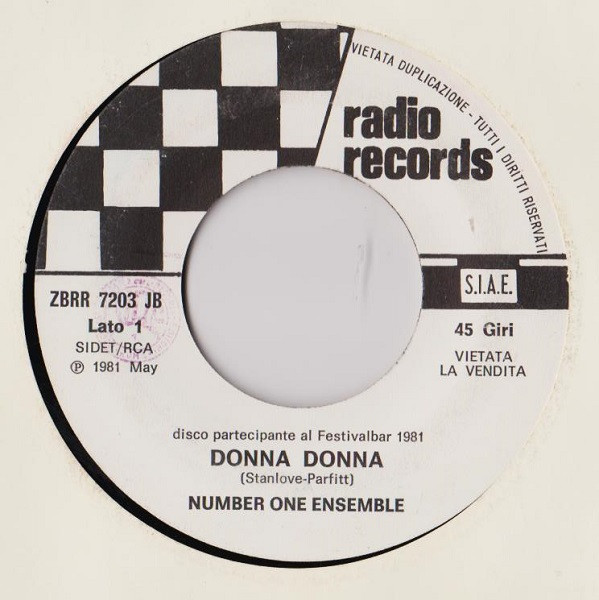 Number One Ensemble / Mia Martini - Donna Donna / Ti Regalo Un Sorriso | Radio Records (ZBRR 7203 JB)