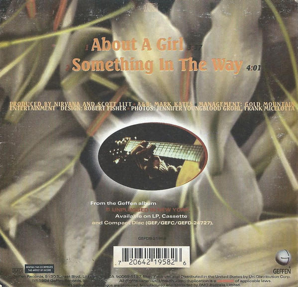 Nirvana - About A Girl CD No: 04960 | Geffen Records (GEFDS-21958) - 3