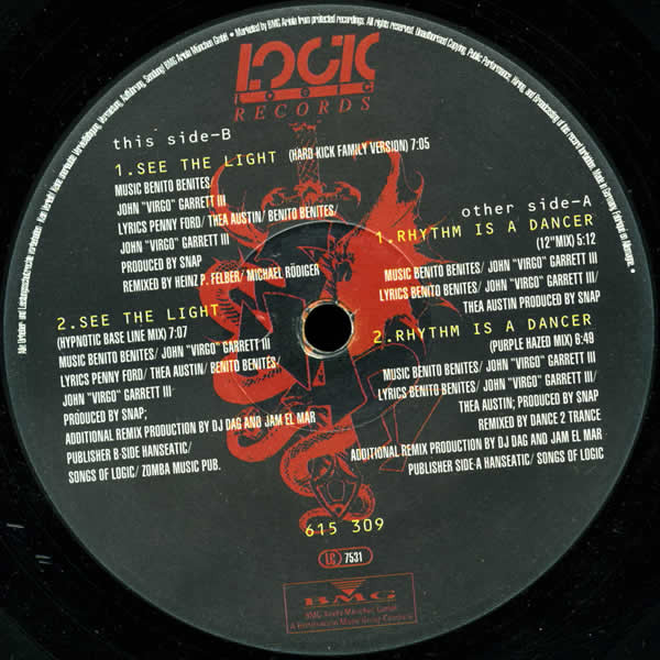 Snap! - Rhythm Is A Dancer | Logic Records (615 309) - 4 Snap! - Rhythm Is A Dancer | Logic Records (615 309) - 4