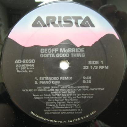 Geoff McBride - Gotta Good Thing | Arista (AD-2030)