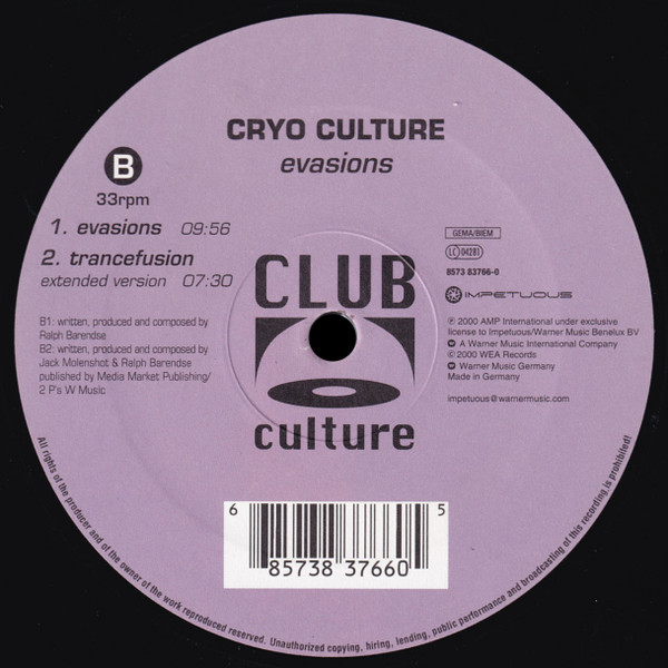 Cryo Culture - Trancefusion | Club Culture (8573 83766-0) - 4
