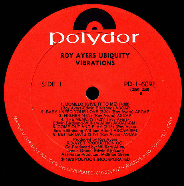 Roy Ayers Ubiquity - Vibrations | Polydor (PD-1-6091) - 2