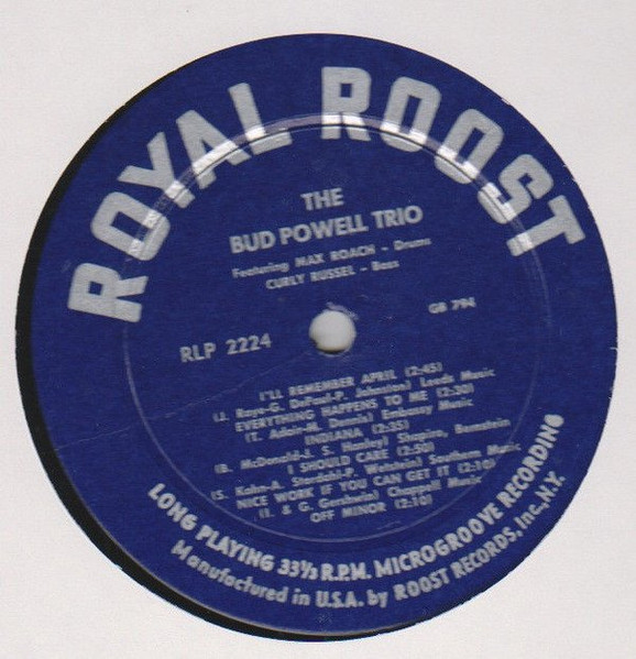 The Bud Powell Trio Featuring Max Roach - Bud | Roost (LP 2224) - 3