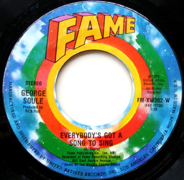 George Soule - Get Involved / Everybody's Got A Song To Sing | Fame (FM-XW302-W) - 2 George Soule - Get Involved / Everybody's Got A Song To Sing | Fame (FM-XW302-W) - 2
