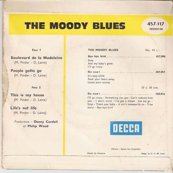 The Moody Blues - Boulevard De La Madeleine | Decca (457.117 M) - 2 The Moody Blues - Boulevard De La Madeleine | Decca (457.117 M) - 2