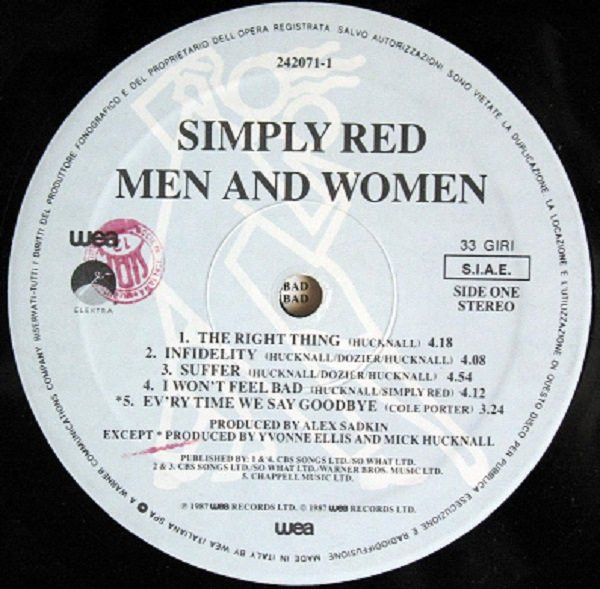 Simply Red - Men And Women | WEA (242071-1) - 3