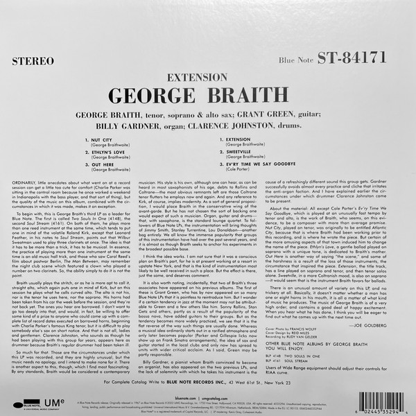George Braith - Extension | Blue Note (4535294)