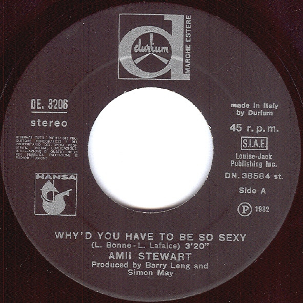 Amii Stewart - Why'd You Have To Be So Sexy | Durium (DE 3206) - 3