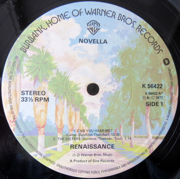 Renaissance - Novella | Warner Bros. Records (K56422) - 4 Renaissance - Novella | Warner Bros. Records (K56422) - 4