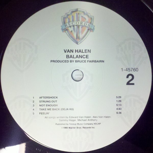 Van Halen - Balance [Vinyl] | Warner Bros. Records (9 45760-1) - 4