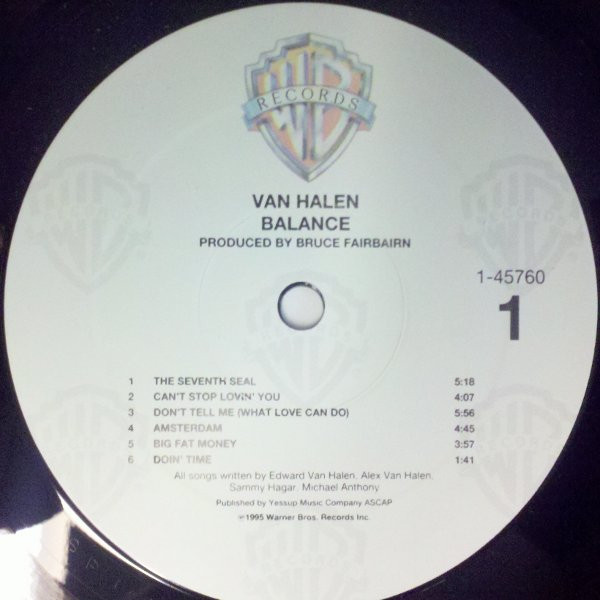 Van Halen - Balance [Vinyl] | Warner Bros. Records (9 45760-1) - 3