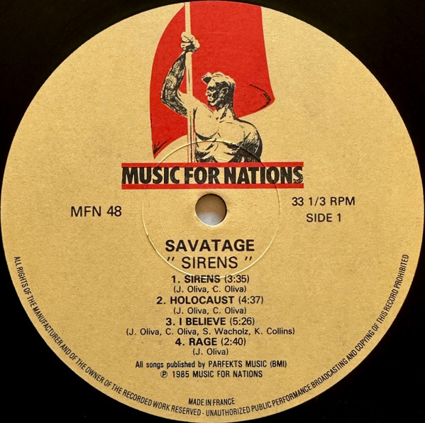 Savatage - Sirens | Music For Nations (MFN 48) - 3 Savatage - Sirens | Music For Nations (MFN 48) - 3