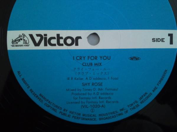 Shy Rose - I Cry For You | Victor (VIL-1020) - 2