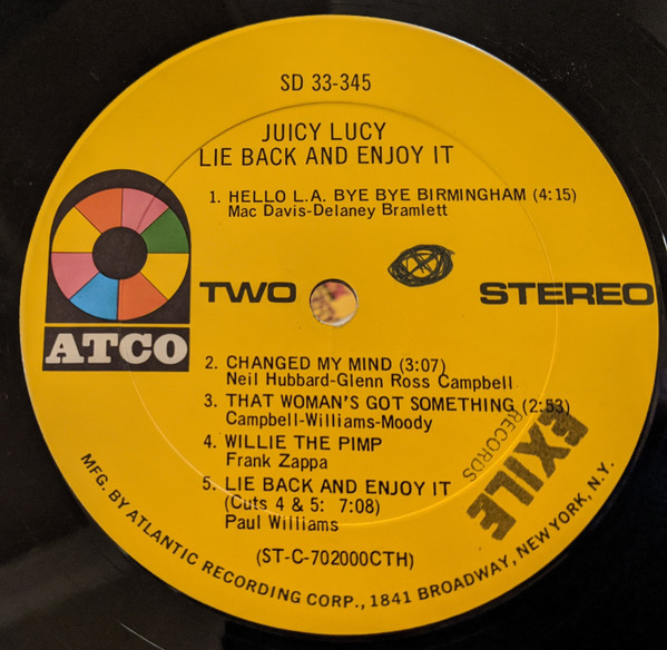 Juicy Lucy - Lie Back And Enjoy It | Atco Records (SD 33-345) - 4 Juicy Lucy - Lie Back And Enjoy It | Atco Records (SD 33-345) - 4