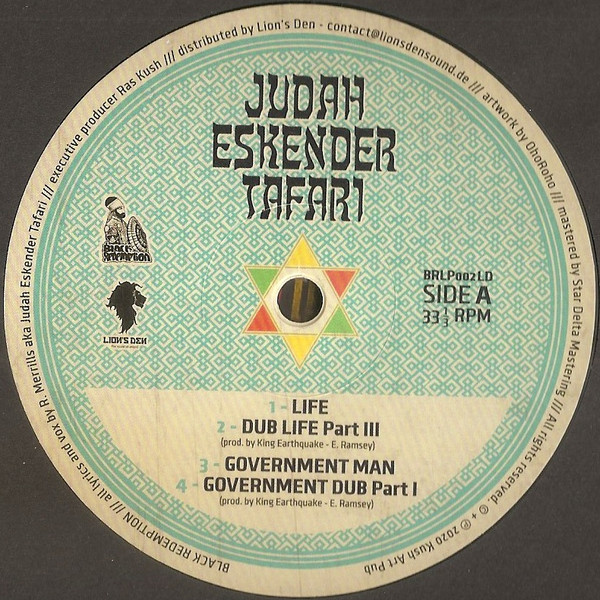 Judah Eskender Tafari - Life | Black Redemption (BRLP002LD) - 2